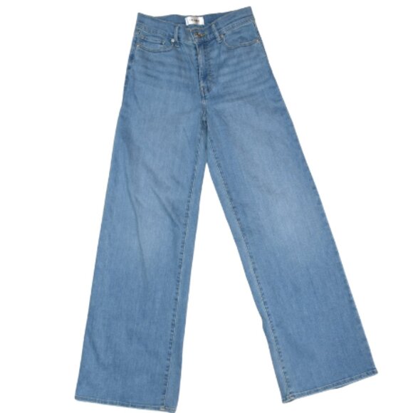 FRAME High Rise Wide Leg Jeans Women’s Size 26 Light Wash Stretchy Denim - Picture 1 of 12
